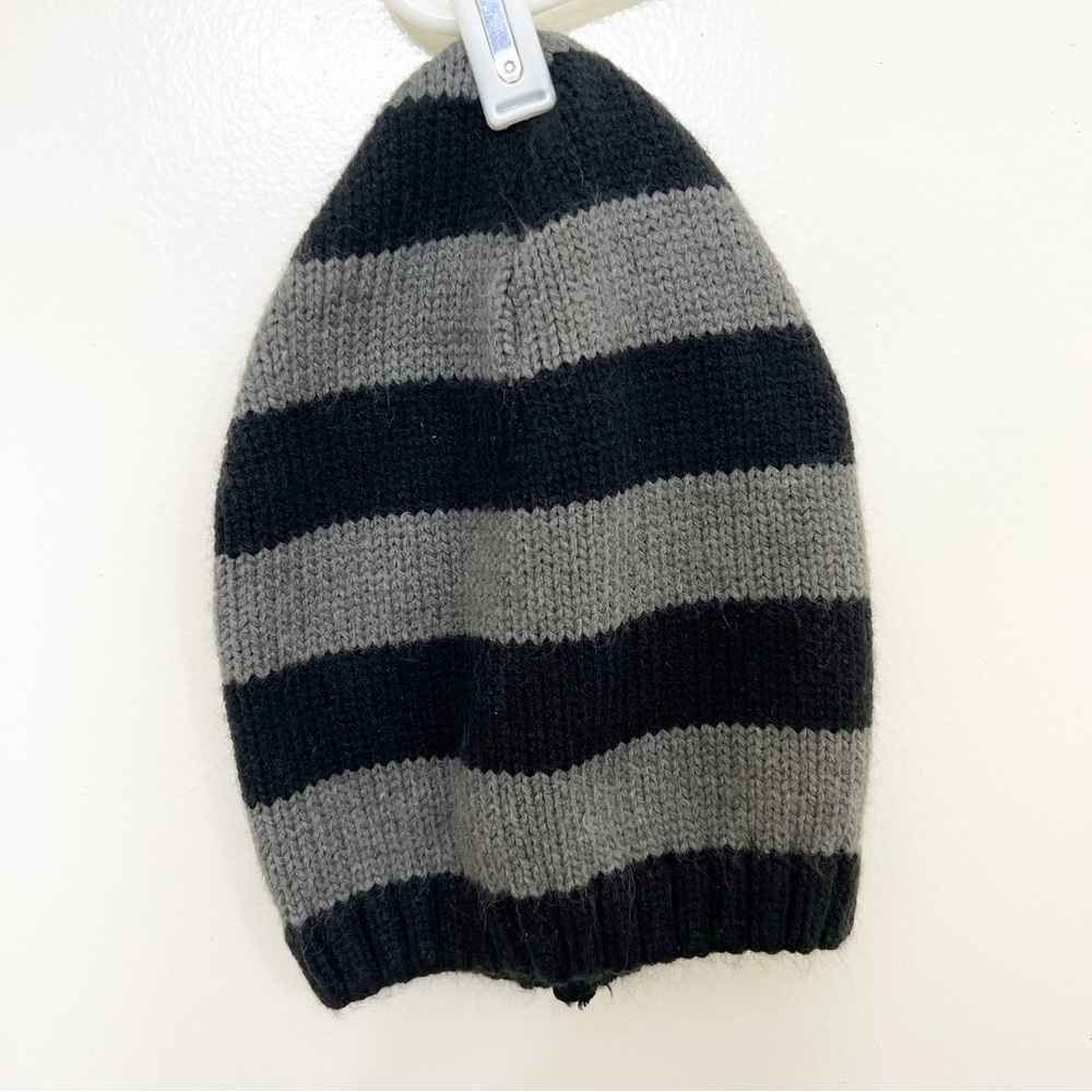 Warm BabyGap Kids Black/Gray Striped Beanie Size: S